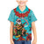 Hawaii Christmas Family Matching Mermaid Dress and Hawaiian Shirt Mele Kalikimaka Poinsettia Lei - Cyan