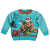 Hawaii Christmas Kid Ugly Christmas Sweater Mele Kalikimaka Poinsettia Lei - Cyan