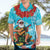 Hawaii Christmas Hawaiian Shirt Mele Kalikimaka Poinsettia Lei Polynesian - Blue