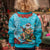 Hawaii Christmas Kid Ugly Christmas Sweater Mele Kalikimaka Poinsettia Lei Polynesian - Blue