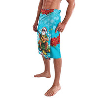 Hawaii Christmas Lavalava Mele Kalikimaka Poinsettia Lei Polynesian - Blue LT14 - Polynesian Pride
