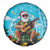 Hawaii Christmas Spare Tire Cover Mele Kalikimaka Poinsettia Lei Polynesian - Blue