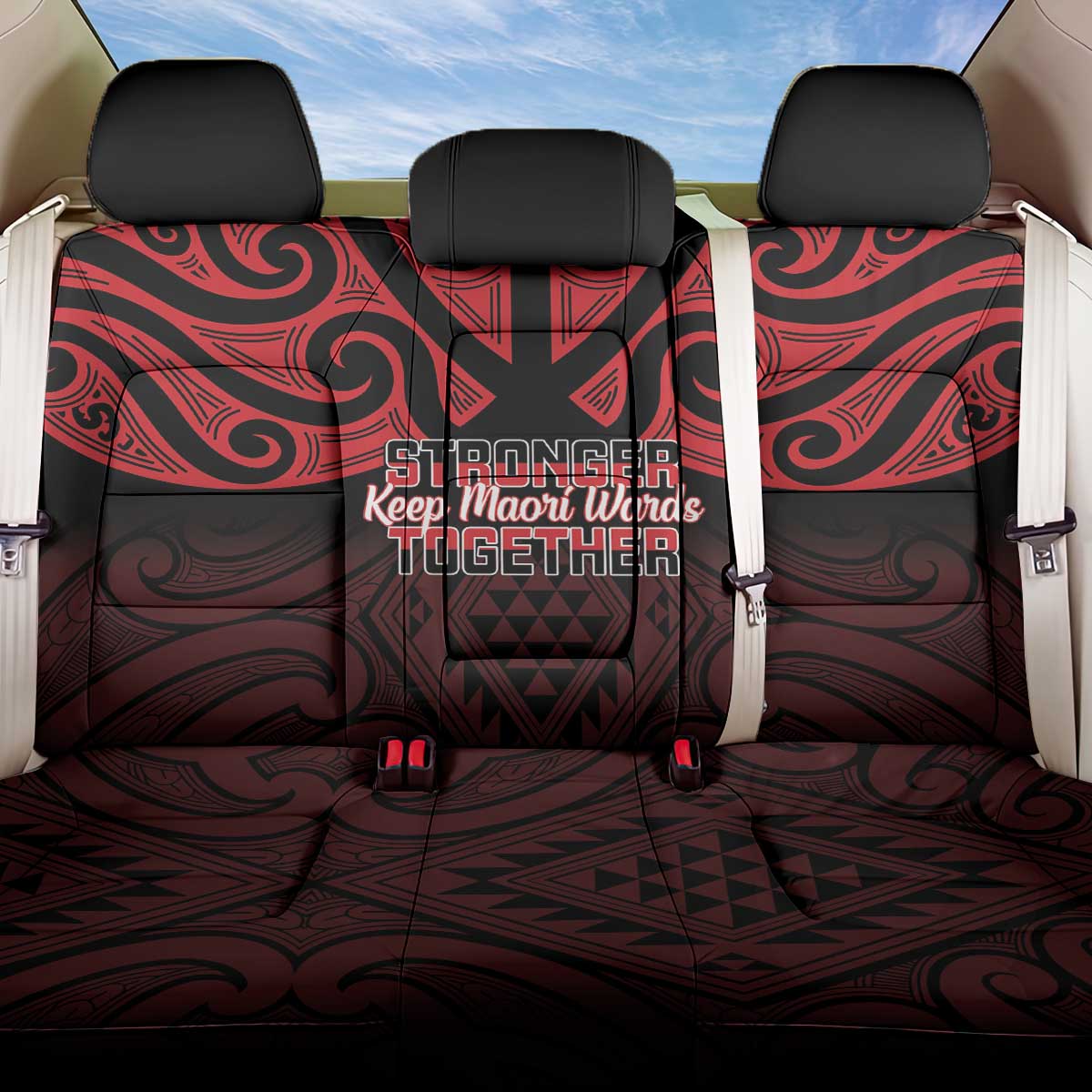 Keep Maori Wards New Zealand Back Car Seat Cover Stronger Together Aotearoa Taniko - Polynesian Pride