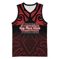 Personalised Keep Maori Wards New Zealand Basketball Jersey Stronger Together Aotearoa Taniko - Polynesian Pride