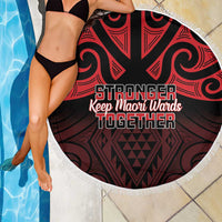 Keep Maori Wards New Zealand Beach Blanket Stronger Together Aotearoa Taniko - Polynesian Pride