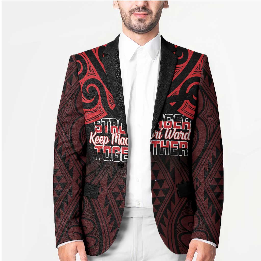 Personalised Keep Maori Wards New Zealand Blazer Stronger Together Aotearoa Taniko - Polynesian Pride