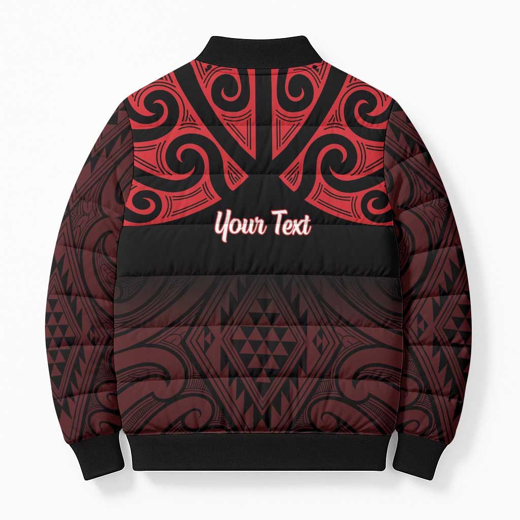 Personalised Keep Maori Wards New Zealand Bomber Puffer Jacket Stronger Together Aotearoa Taniko - Polynesian Pride