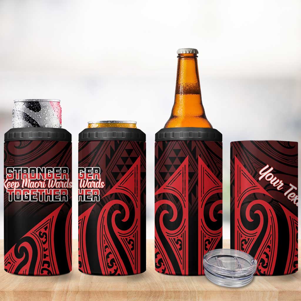 Personalised Keep Maori Wards New Zealand 4 in 1 Can Cooler Tumbler Stronger Together Aotearoa Taniko - Polynesian Pride