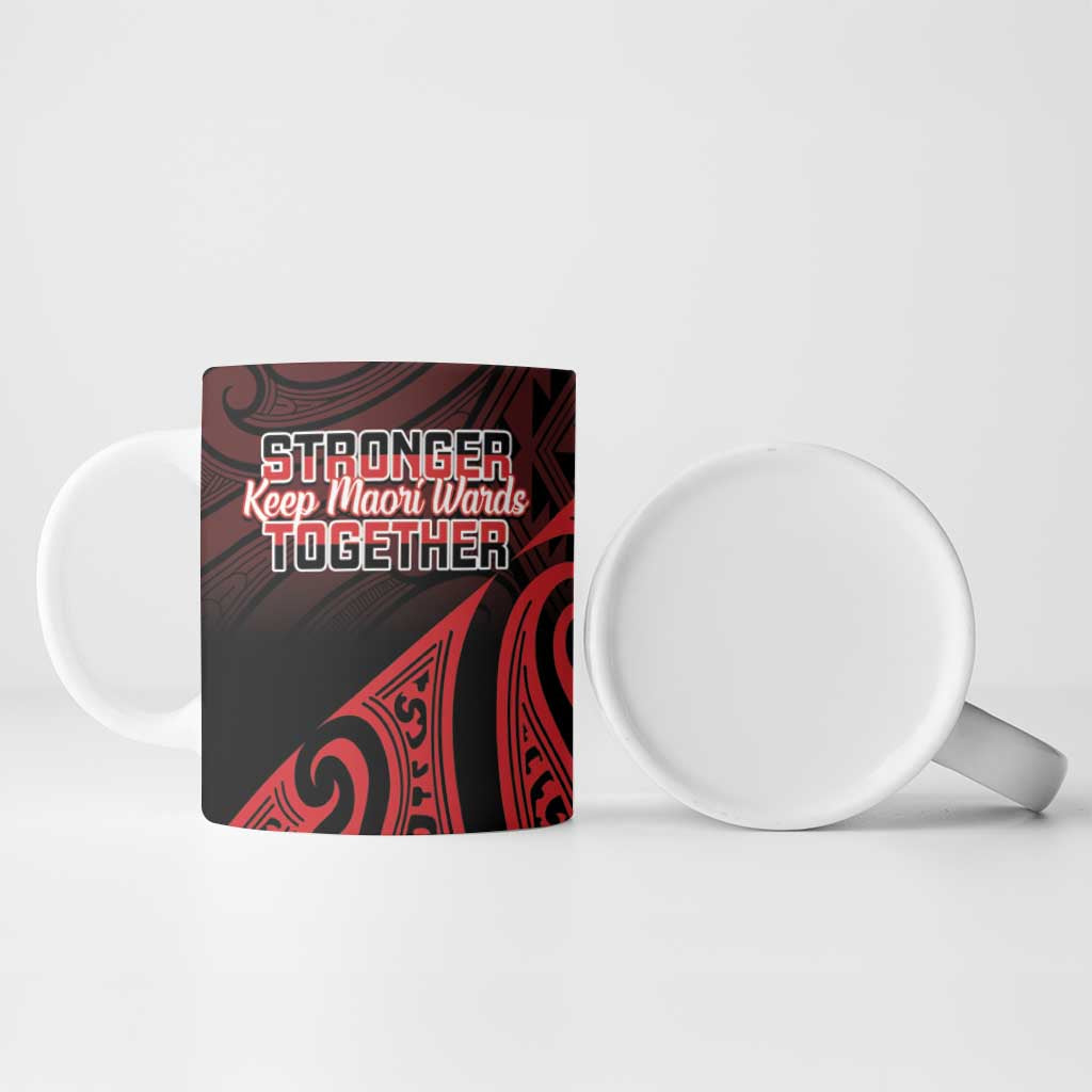 Personalised Keep Maori Wards New Zealand Ceramic Mug Stronger Together Aotearoa Taniko - Polynesian Pride