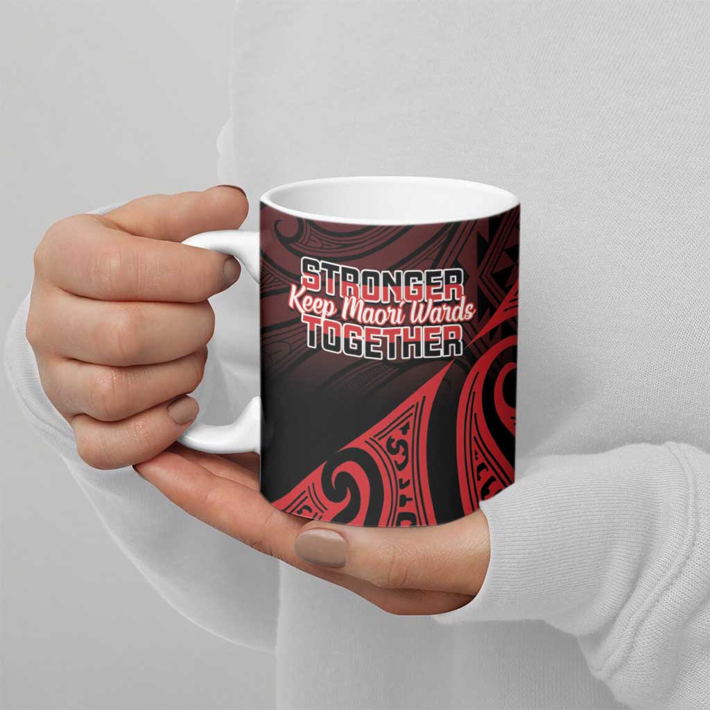 Personalised Keep Maori Wards New Zealand Ceramic Mug Stronger Together Aotearoa Taniko - Polynesian Pride
