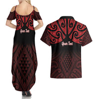 Personalised Keep Maori Wards New Zealand Couples Matching Summer Maxi Dress and Hawaiian Shirt Stronger Together Aotearoa Taniko - Polynesian Pride