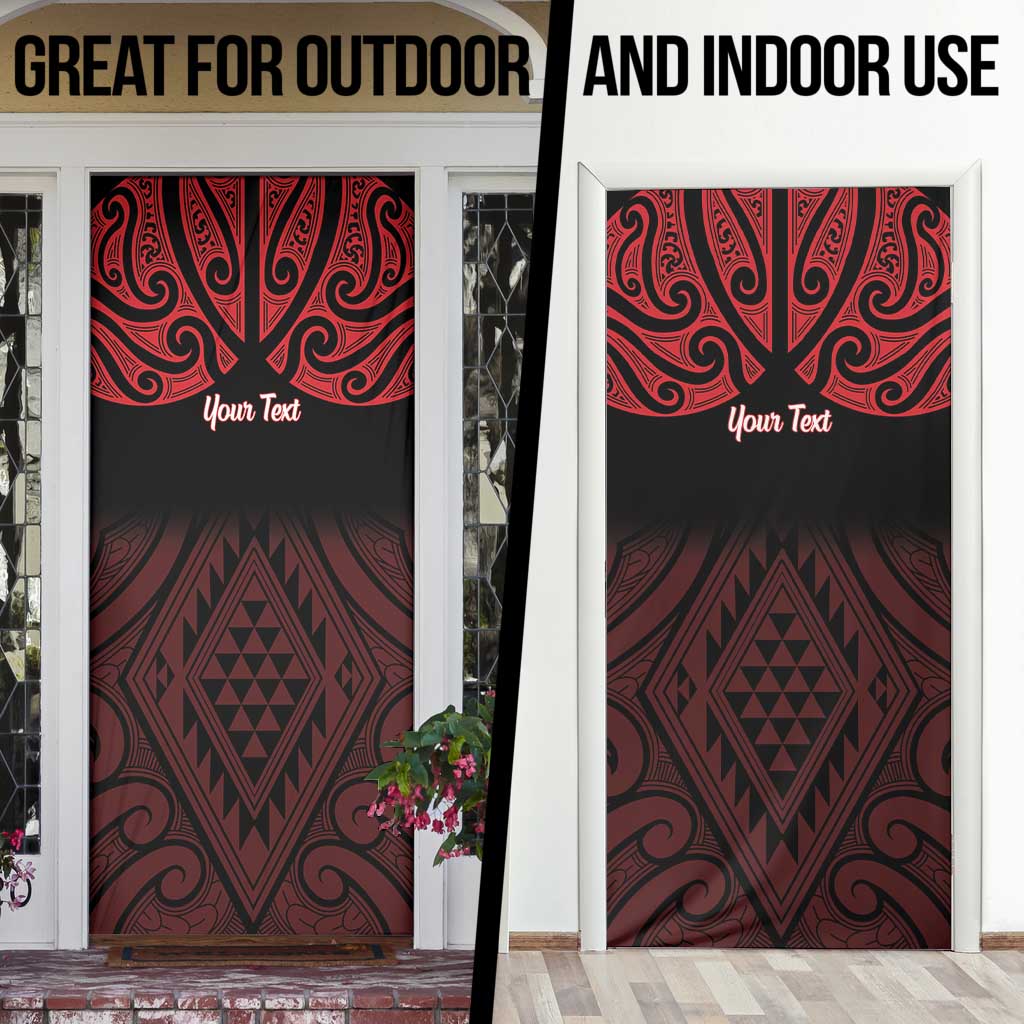 Personalised Keep Maori Wards New Zealand Door Cover Stronger Together Aotearoa Taniko - Polynesian Pride