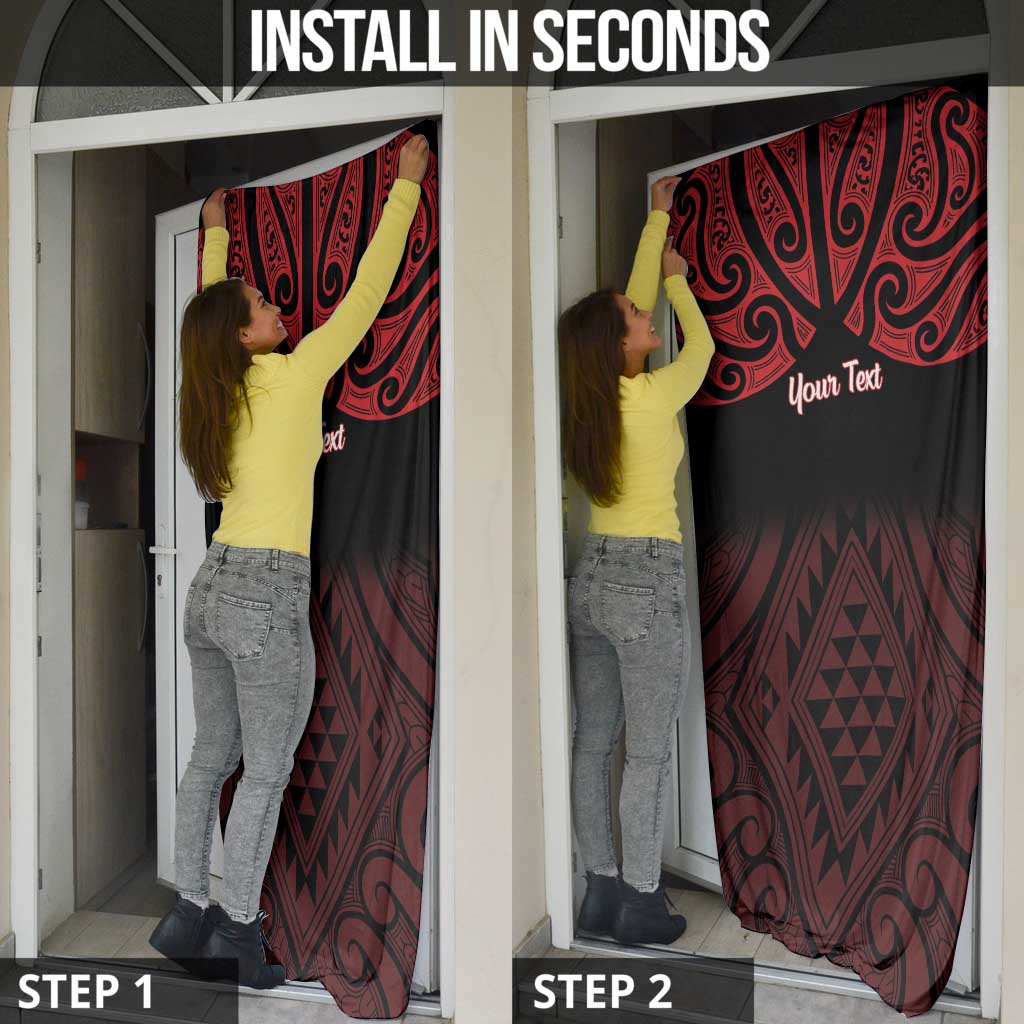 Personalised Keep Maori Wards New Zealand Door Cover Stronger Together Aotearoa Taniko - Polynesian Pride