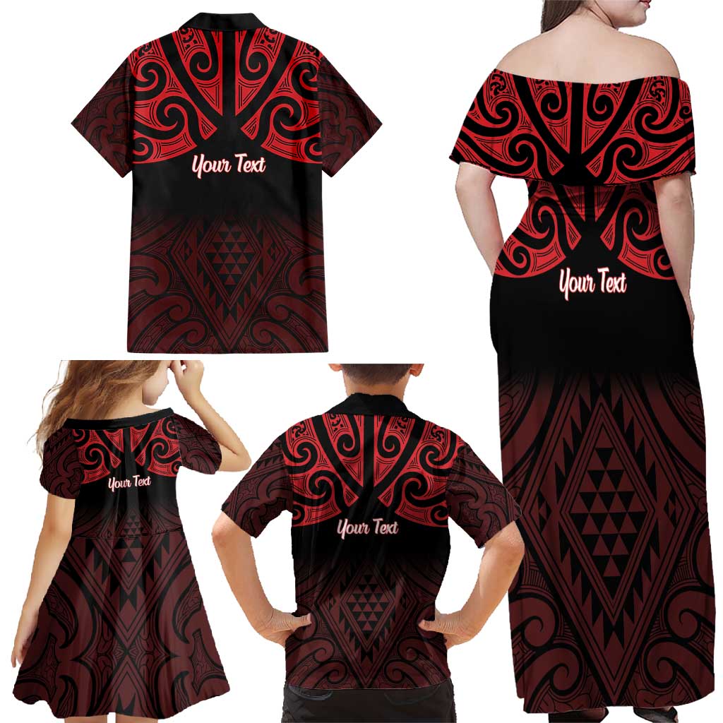 Personalised Keep Maori Wards New Zealand Family Matching Off Shoulder Maxi Dress and Hawaiian Shirt Stronger Together Aotearoa Taniko - Polynesian Pride
