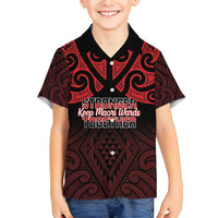 Personalised Keep Maori Wards New Zealand Family Matching Short Sleeve Bodycon Dress and Hawaiian Shirt Stronger Together Aotearoa Taniko - Polynesian Pride