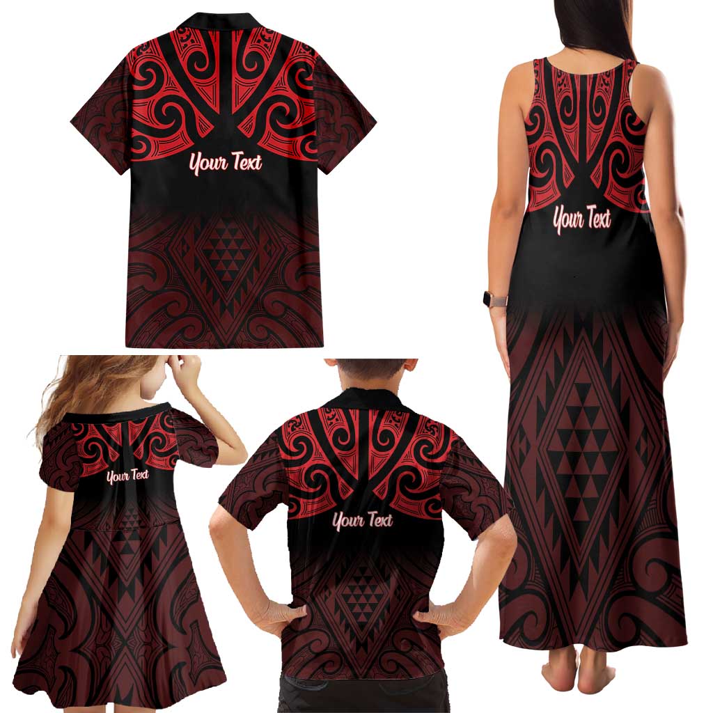 Personalised Keep Maori Wards New Zealand Family Matching Tank Maxi Dress and Hawaiian Shirt Stronger Together Aotearoa Taniko - Polynesian Pride