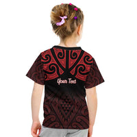 Personalised Keep Maori Wards New Zealand Kid T Shirt Stronger Together Aotearoa Taniko - Polynesian Pride