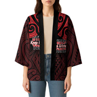 Personalised Keep Maori Wards New Zealand Kimono Stronger Together Aotearoa Taniko - Polynesian Pride
