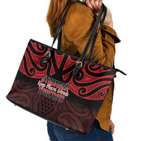 Keep Maori Wards New Zealand Leather Tote Bag Stronger Together Aotearoa Taniko - Polynesian Pride