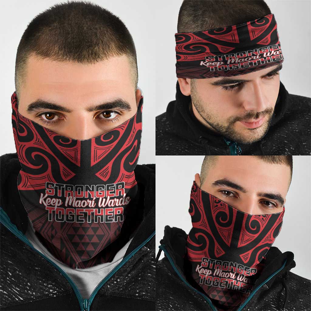 Keep Maori Wards New Zealand Neck Gaiter Stronger Together Aotearoa Taniko - Polynesian Pride