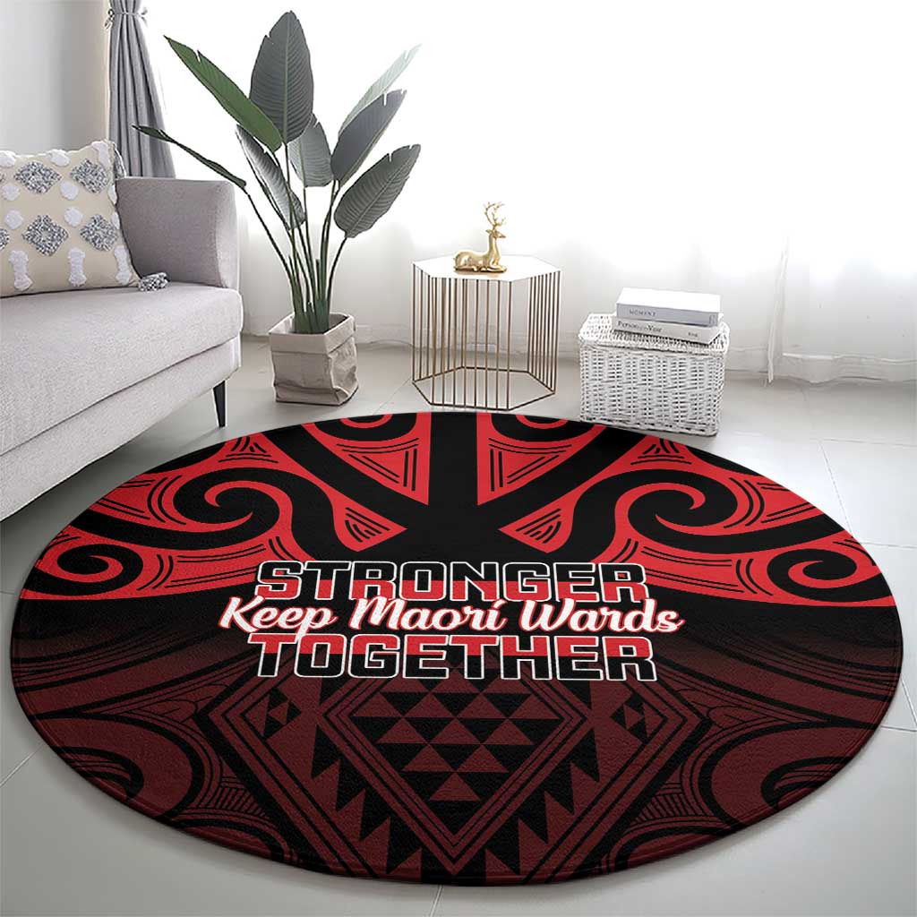 Keep Maori Wards New Zealand Round Carpet Stronger Together Aotearoa Taniko - Polynesian Pride
