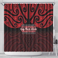 Keep Maori Wards New Zealand Shower Curtain Stronger Together Aotearoa Taniko - Polynesian Pride
