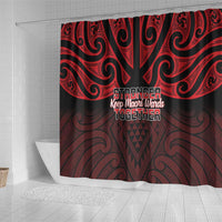 Keep Maori Wards New Zealand Shower Curtain Stronger Together Aotearoa Taniko - Polynesian Pride