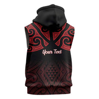 Personalised Keep Maori Wards New Zealand Sleeveless Hoodie Stronger Together Aotearoa Taniko - Polynesian Pride