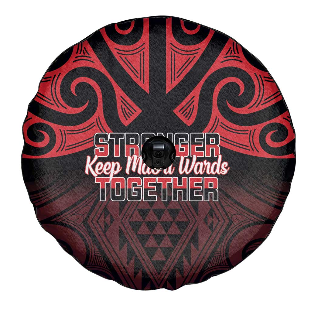 Keep Maori Wards New Zealand Spare Tire Cover Stronger Together Aotearoa Taniko - Polynesian Pride