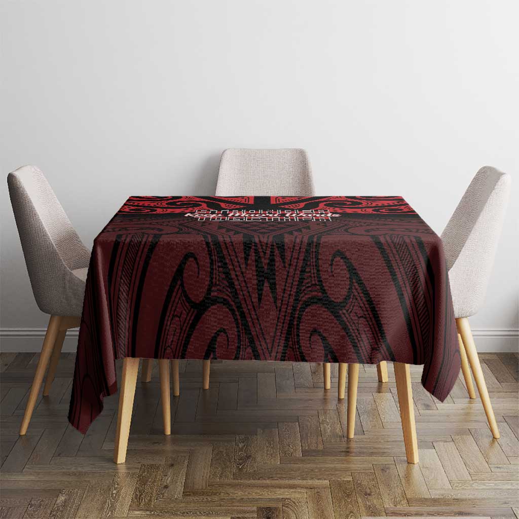 Keep Maori Wards New Zealand Tablecloth Stronger Together Aotearoa Taniko - Polynesian Pride