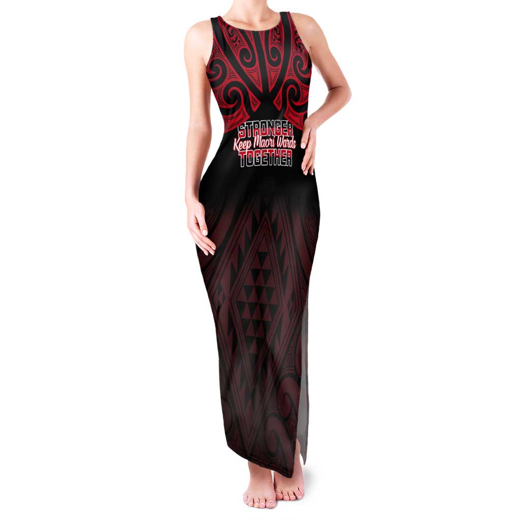 Personalised Keep Maori Wards New Zealand Tank Maxi Dress Stronger Together Aotearoa Taniko - Polynesian Pride