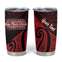 Personalised Keep Maori Wards New Zealand Tumbler Cup Stronger Together Aotearoa Taniko - Polynesian Pride