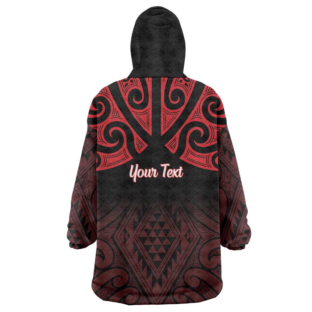 Personalised Keep Maori Wards New Zealand Wearable Blanket Hoodie Stronger Together Aotearoa Taniko - Polynesian Pride