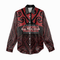 Personalised Keep Maori Wards New Zealand Women Casual Shirt Stronger Together Aotearoa Taniko - Polynesian Pride