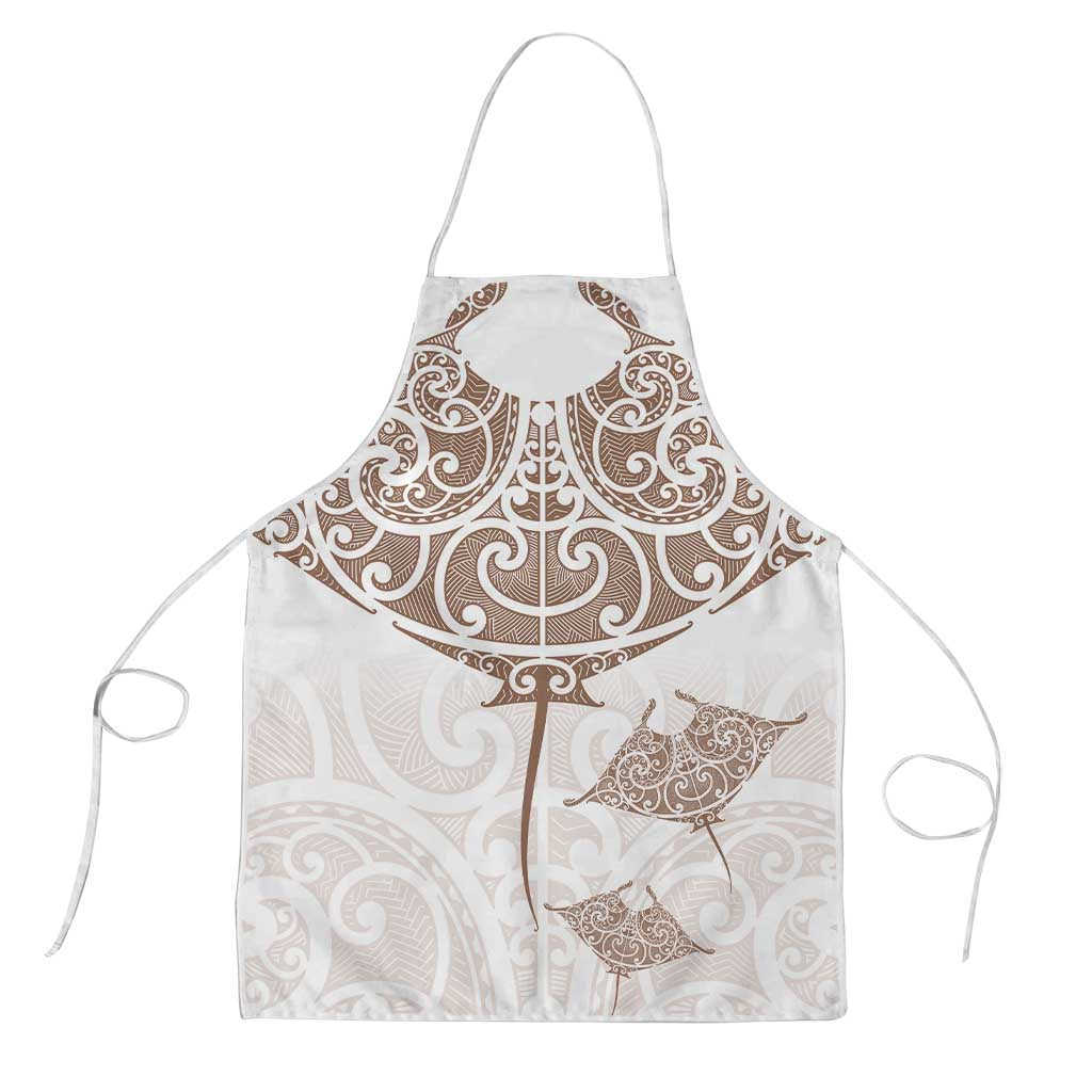 New Zealand Manta Ray Tattoo Apron Aotearoa Maori Haehae Beige - Polynesian Pride