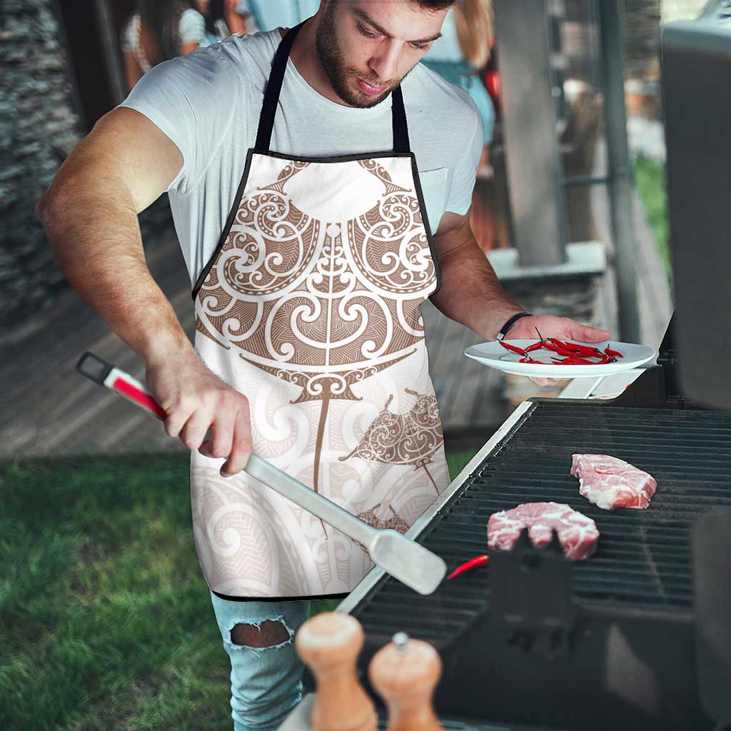 New Zealand Manta Ray Tattoo Apron Aotearoa Maori Haehae Beige - Polynesian Pride