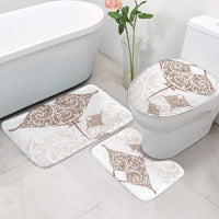 New Zealand Manta Ray Tattoo Bathroom Set Aotearoa Maori Haehae Beige - Polynesian Pride