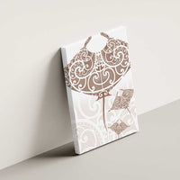 New Zealand Manta Ray Tattoo Canvas Wall Art Aotearoa Maori Haehae Beige - Polynesian Pride