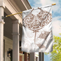 New Zealand Manta Ray Tattoo Garden Flag Aotearoa Maori Haehae Beige - Polynesian Pride