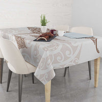 New Zealand Manta Ray Tattoo Tablecloth Aotearoa Maori Haehae Beige - Polynesian Pride