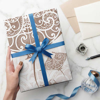 New Zealand Manta Ray Tattoo Wrapping Paper Aotearoa Maori Haehae Beige - Polynesian Pride