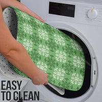 Green Hawaiian Quilt Bathroom Set Hawaii Pineapple Monstera Palaka Motifs - Polynesian Pride