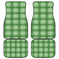 Green Hawaiian Quilt Car Mats Hawaii Pineapple Monstera Palaka Motifs - Polynesian Pride