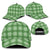 Green Hawaiian Quilt Classic Cap Hawaii Pineapple Monstera Palaka Motifs - Polynesian Pride