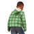 Green Hawaiian Quilt Kid Hoodie Hawaii Pineapple Monstera Palaka Motifs - Polynesian Pride