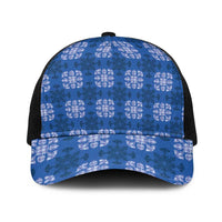 Royal Blue Hawaiian Quilt Baseball Net Cap Hawaii Pineapple Monstera Palaka Motifs - Polynesian Pride