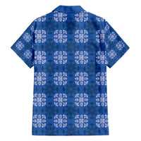 Royal Blue Hawaiian Quilt Hawaiian Shirt Hawaii Pineapple Monstera Palaka Motifs - Polynesian Pride