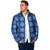 Royal Blue Hawaiian Quilt Padded Jacket Hawaii Pineapple Monstera Palaka Motifs - Polynesian Pride