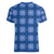 Royal Blue Hawaiian Quilt Women V-Neck T-Shirt Hawaii Pineapple Monstera Palaka Motifs - Polynesian Pride