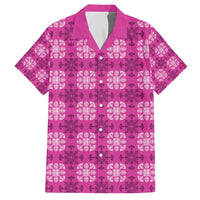 Pink Hawaiian Quilt Hawaiian Shirt Hawaii Pineapple Monstera Palaka Motifs - Polynesian Pride